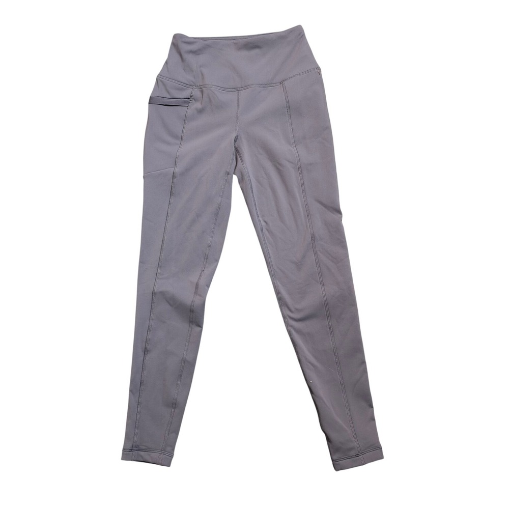 AVALANCHE Women's XS Smoke Purple Brushed Fleece Lined Soft Leggings Zip Pocket